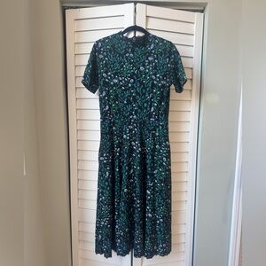 Thief & Bandit Rambling Rose Mockneck Twirl Dress Large
